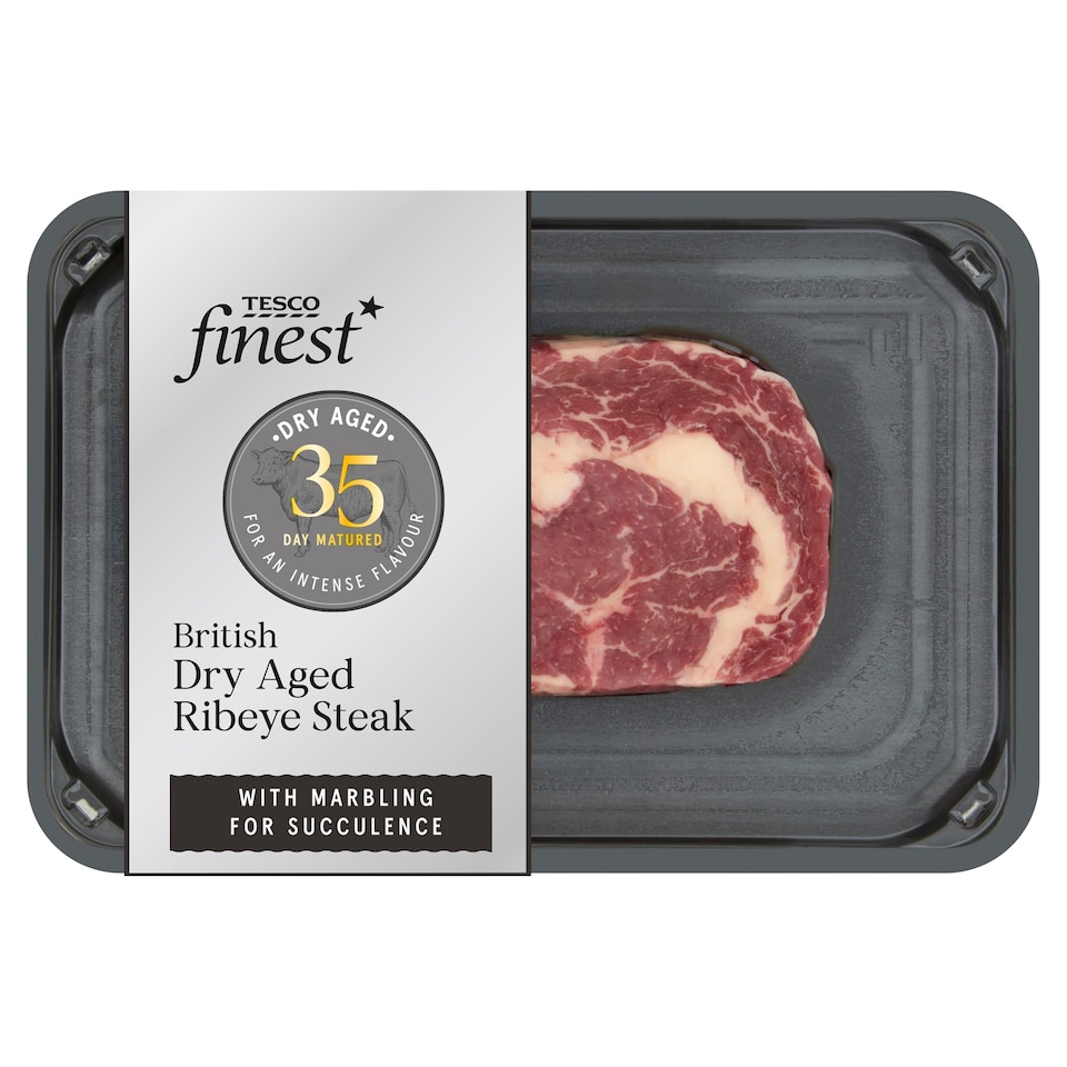 Tesco Finest 35 Day Salt Dry Aberdeen Angus Ribeye Steak