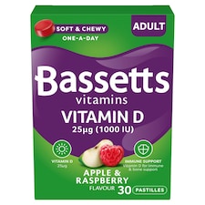 Bassetts Adult Vitamin D Apple & Raspberry Pastilles 30s
