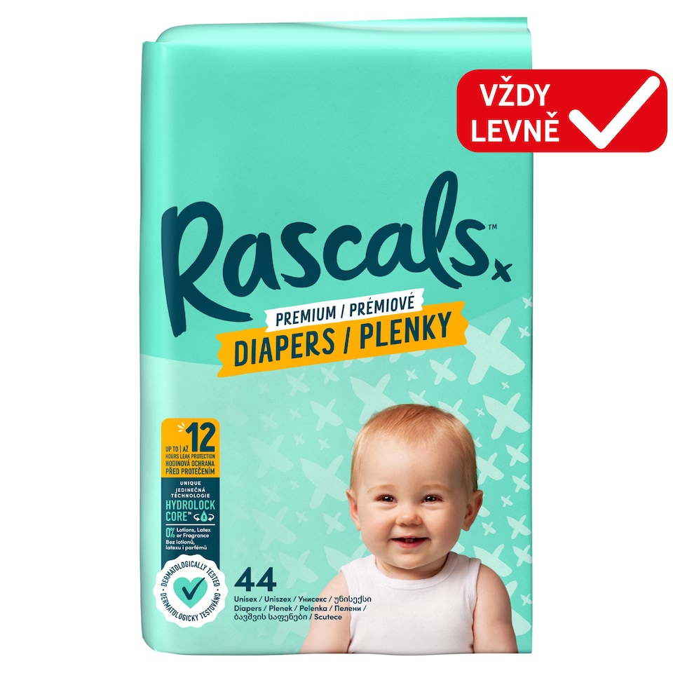 Rascals Premium Diapers 3 6 - 11 kg 44 pcs