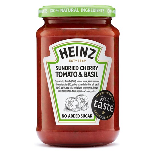 Heinz Sun Dried Cherry Tomato & Basil Cooking Sauce 350G Tesco Groceries