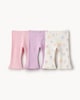 image 2 of F&F Baby 3-Pack Cotton Rich Printed Flared Leggings in Pink