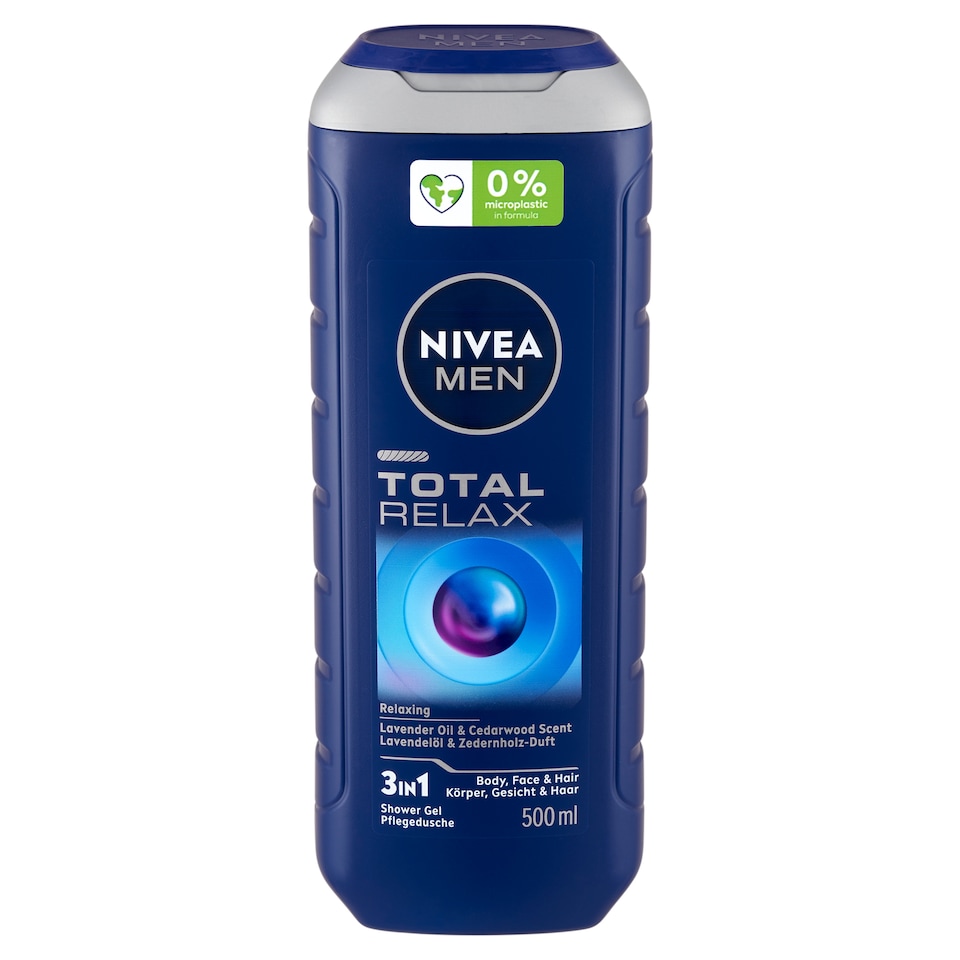 NIVEA MEN Total Relax 3 az 1-ben tusfürdő testre, arcra, hajra 500 ml  1. kép