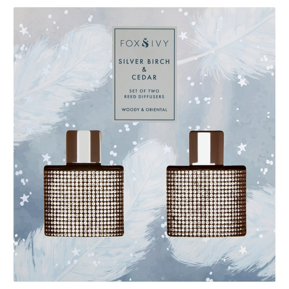 F&F Home Sparkle Reed Diffusers Silver Birch & Cedar 2 x 40ml
