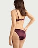 image 3 of F&F High Shine Ruched Wired Bikini Top in Burgundy