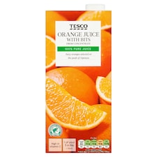 Tesco Pure Orange Juice With Bits 1 Litre