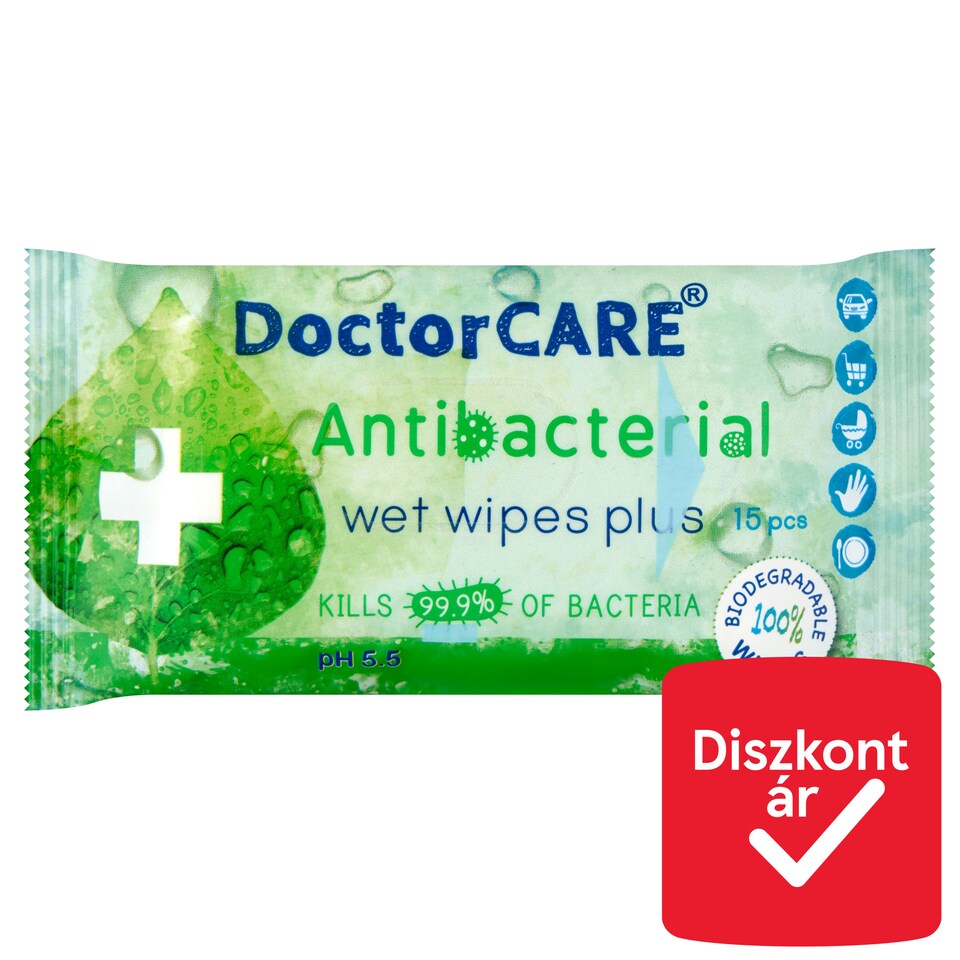 DoctorCare Antibacterial Wet Wipes 15 pcs