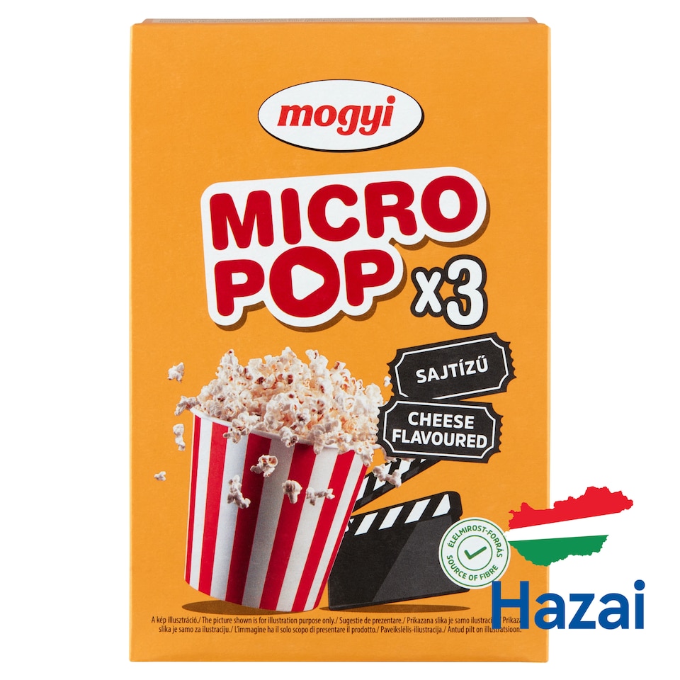 Mogyi Micro Pop Popping Corn for the Microwave with Cheese Flavouring 3 x 100 g (300 g)