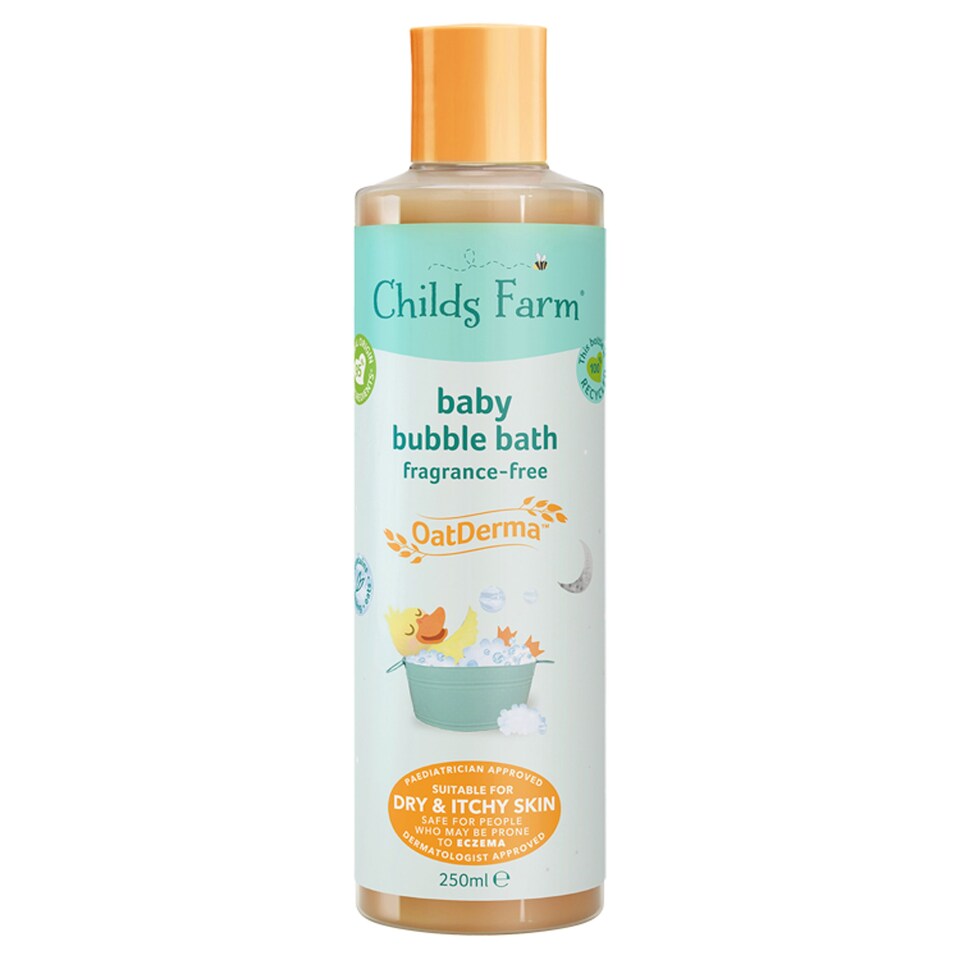Childs Farm Fragrance Free Oatderma Baby Bubble Bath 250Ml Tesco
