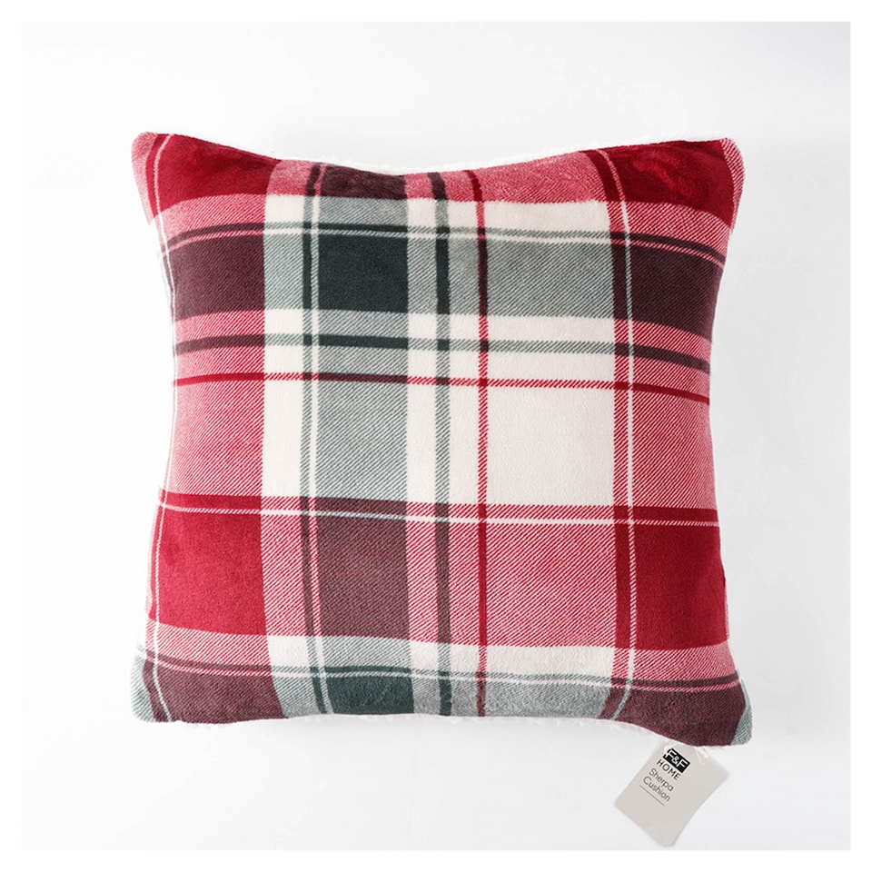 F&F Home Printed Tarten sherpa Cushion