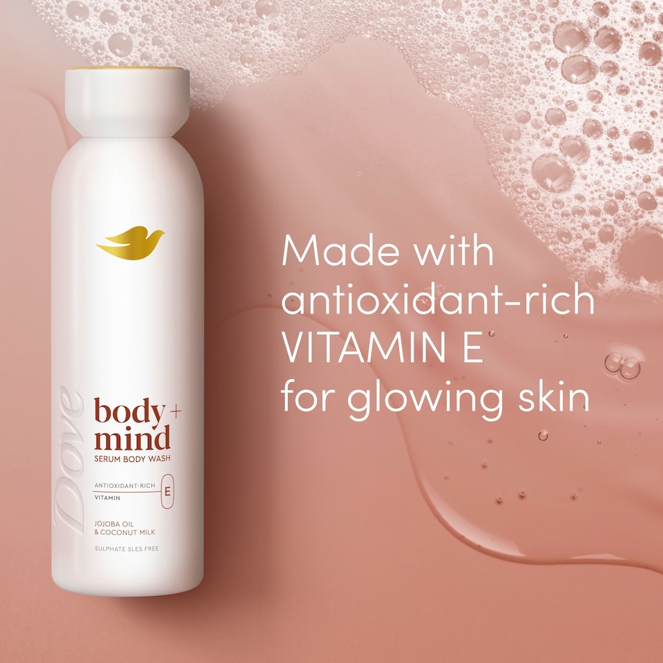 image 1 of Dove Body + Mind Jojoba Oil & Coconut Milk Bodywash Serum 350ml