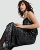 image 2 of The F&F Edit Organza Trim Sequin Embellished Co-ord Camisole in Black