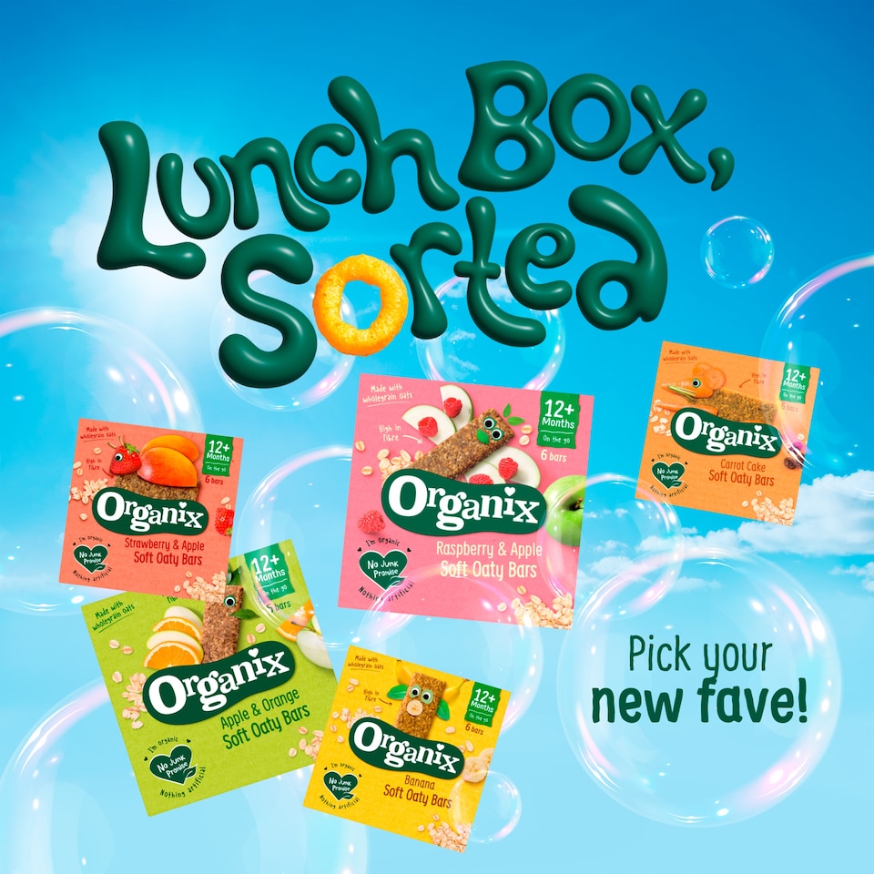 image 1 of Organix Raspberry & Apple Soft Oaty Bars 6x23g