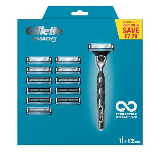 Gillette Mach 3 Razor Plus 11 Blades Tesco Groceries
