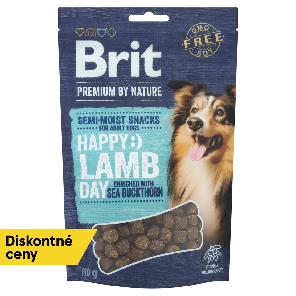 obrázok 1 z Brit Premium by Nature Polomäkká maškrta pre psov jahňacina obohatené o rakytník 180 g