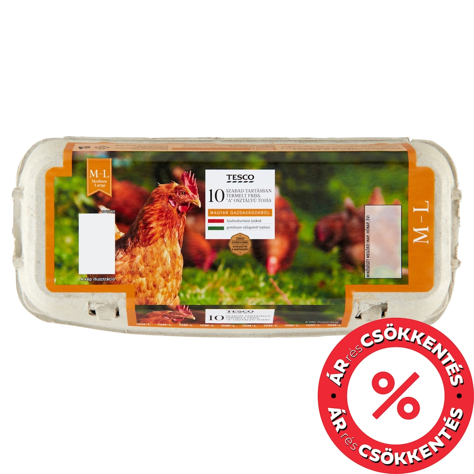 Tesco "A” Quality Free-Range Fresh Egg M-L 10 pcs