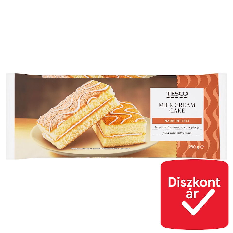 Tesco piskótaszelet tejes krémmel töltve 10 db 280 g