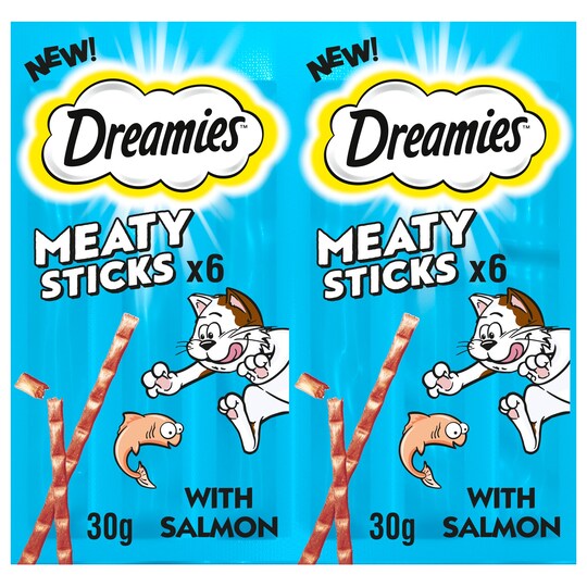 Dreamies Meaty Sticks With Salmon Cat Treats 6X5g Tesco Groceries