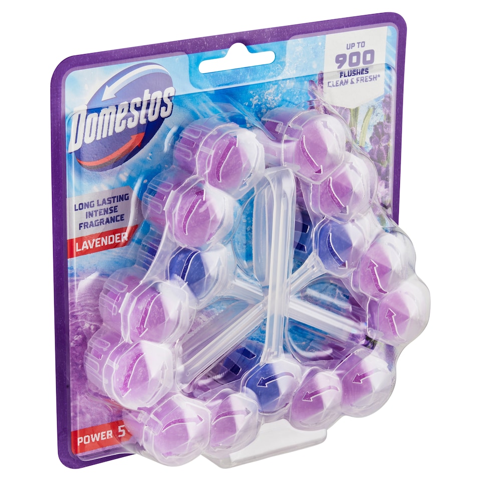 image 1 of Domestos Power 5 Lavender Solid Toilet Block 3 x 50g