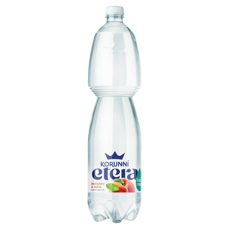 Korunní Etera broskev a máta jemně perlivá 1,5l