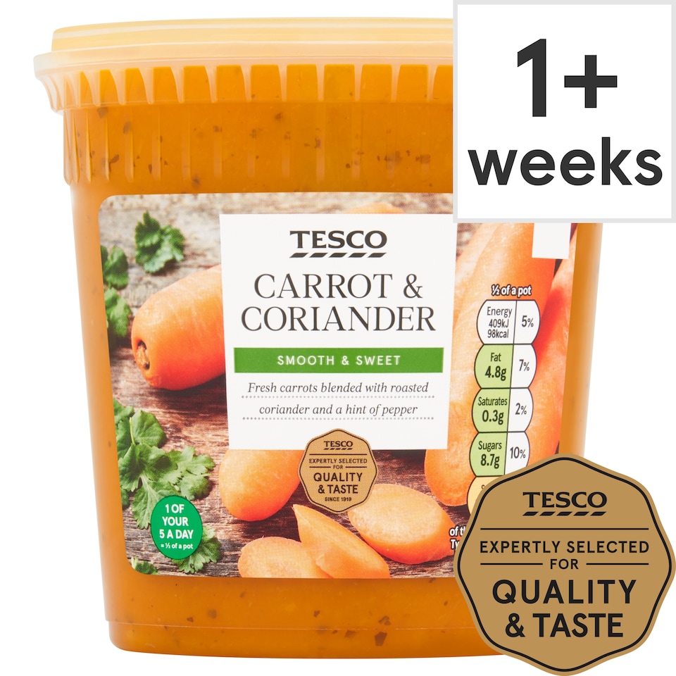 Tesco Carrot & Coriander Soup 600G