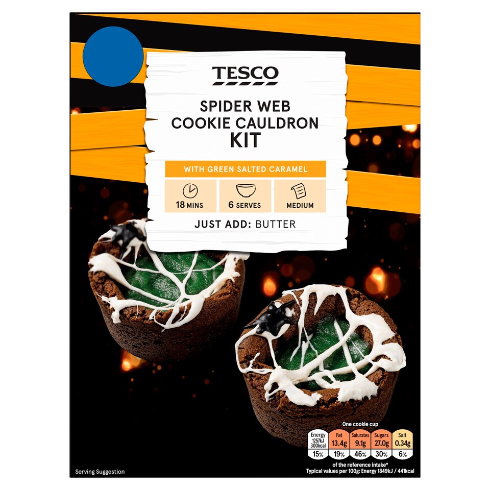 Tesco Spider Web Cookie Cauldron Kit 359g
