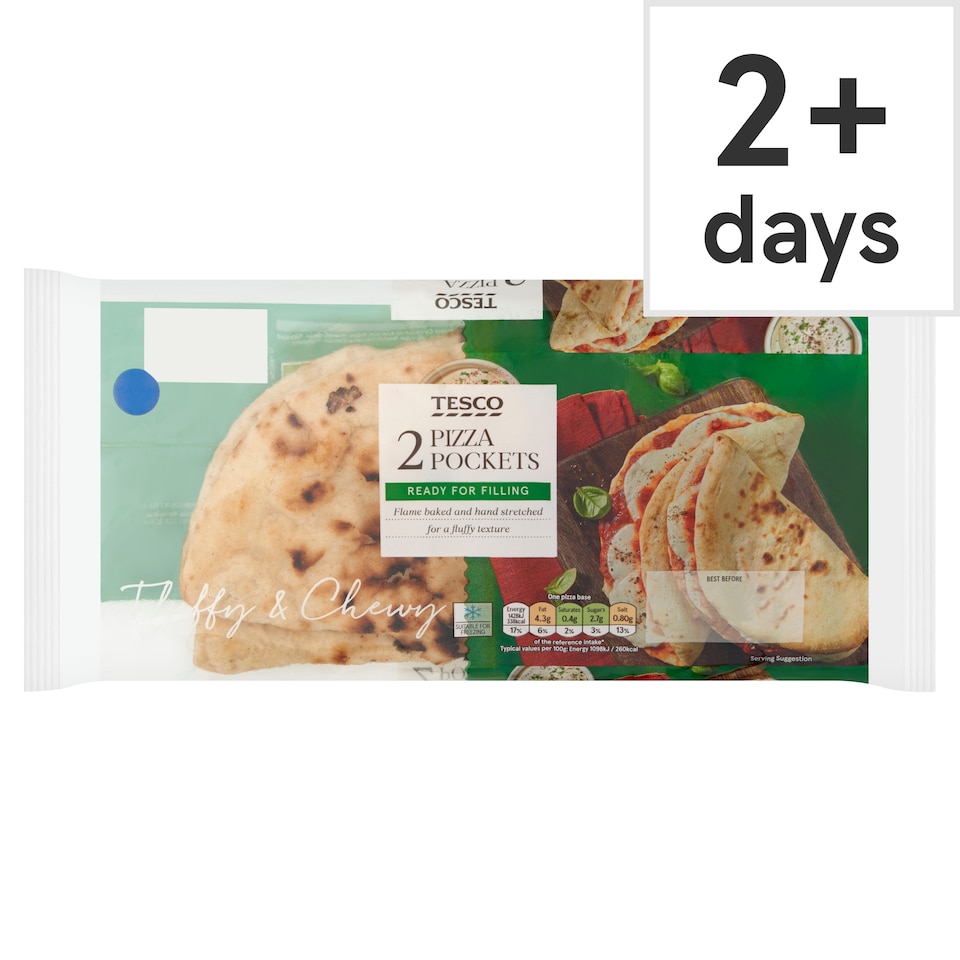 Tesco 2 Long Ferment Pizza Pockets