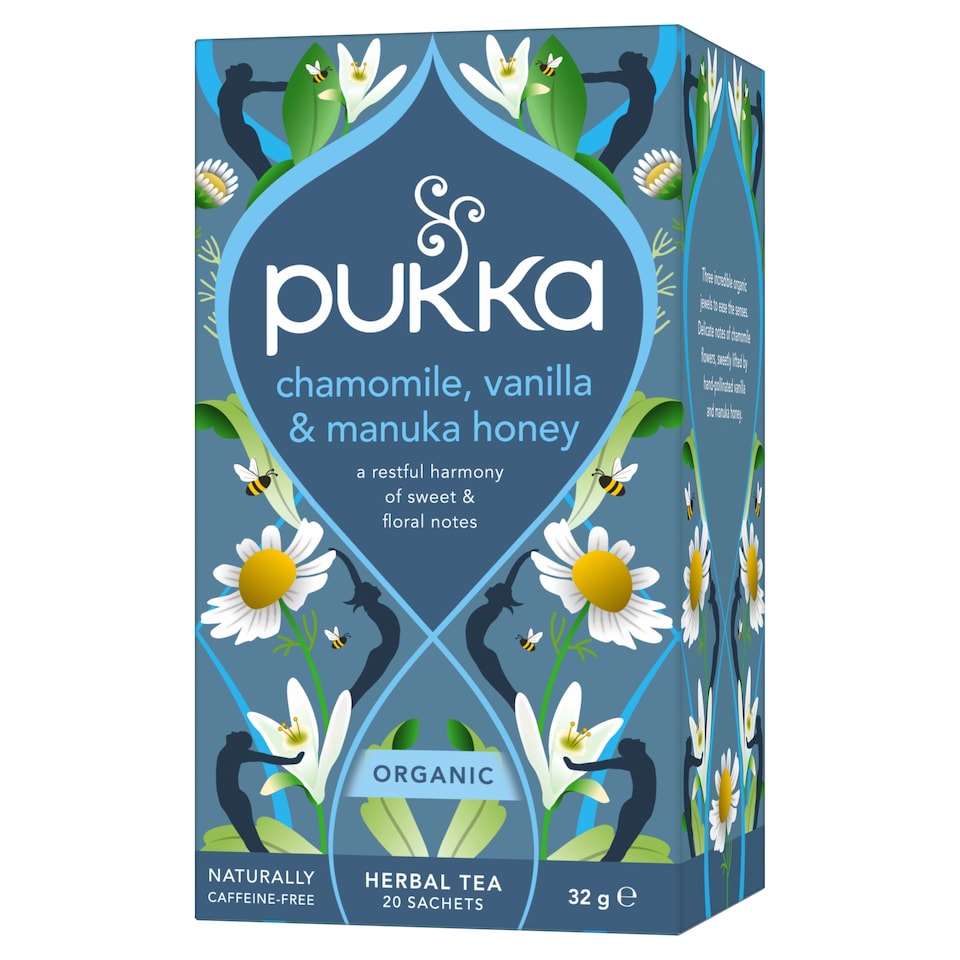 image 1 of Pukka Organic Chamomile, Vanilla & Manuka Honey Tea 20 Herbal Tea Bags 32g