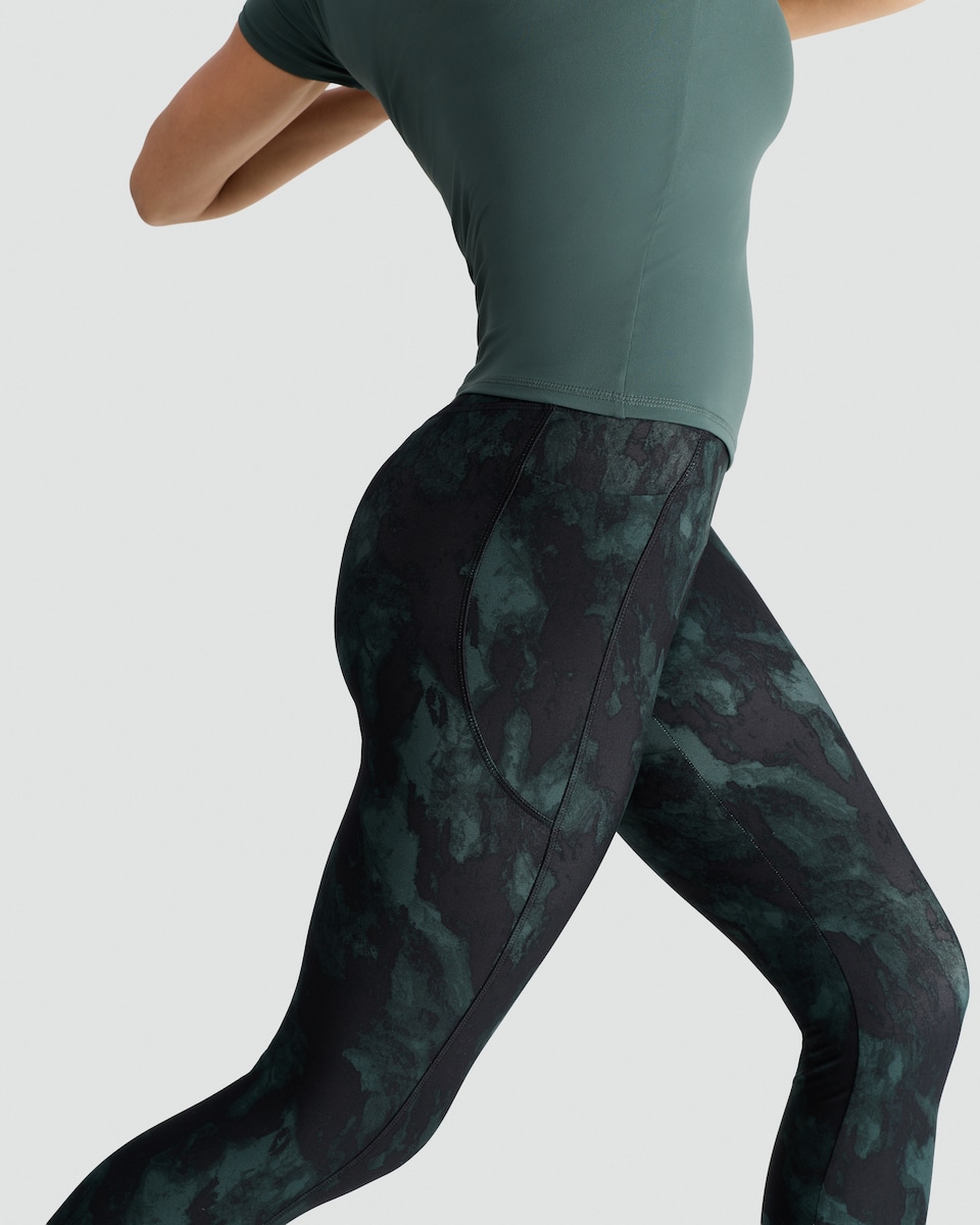 image 1 of F&F Active High Waisted Abstract Print Leggings in Multi