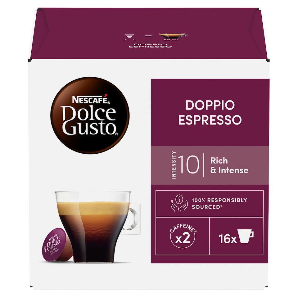 NESCAFÉ Dolce Gusto Doppio Espresso Coffee Capsules 16 x 8,5 g (136 g)