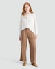 image 2 of F&F Wide Leg Side Stripe Pleated Trousers in Med Nude