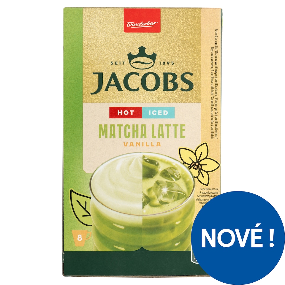 Obrázek 1 pro produkt Jacobs Matcha Latte s vanilkovou příchutí 8 x 14,5g (116g)