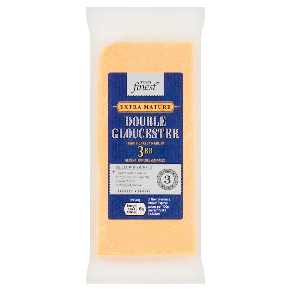 Tesco Finest Extra Mature Double Gloucester Cheese 200G