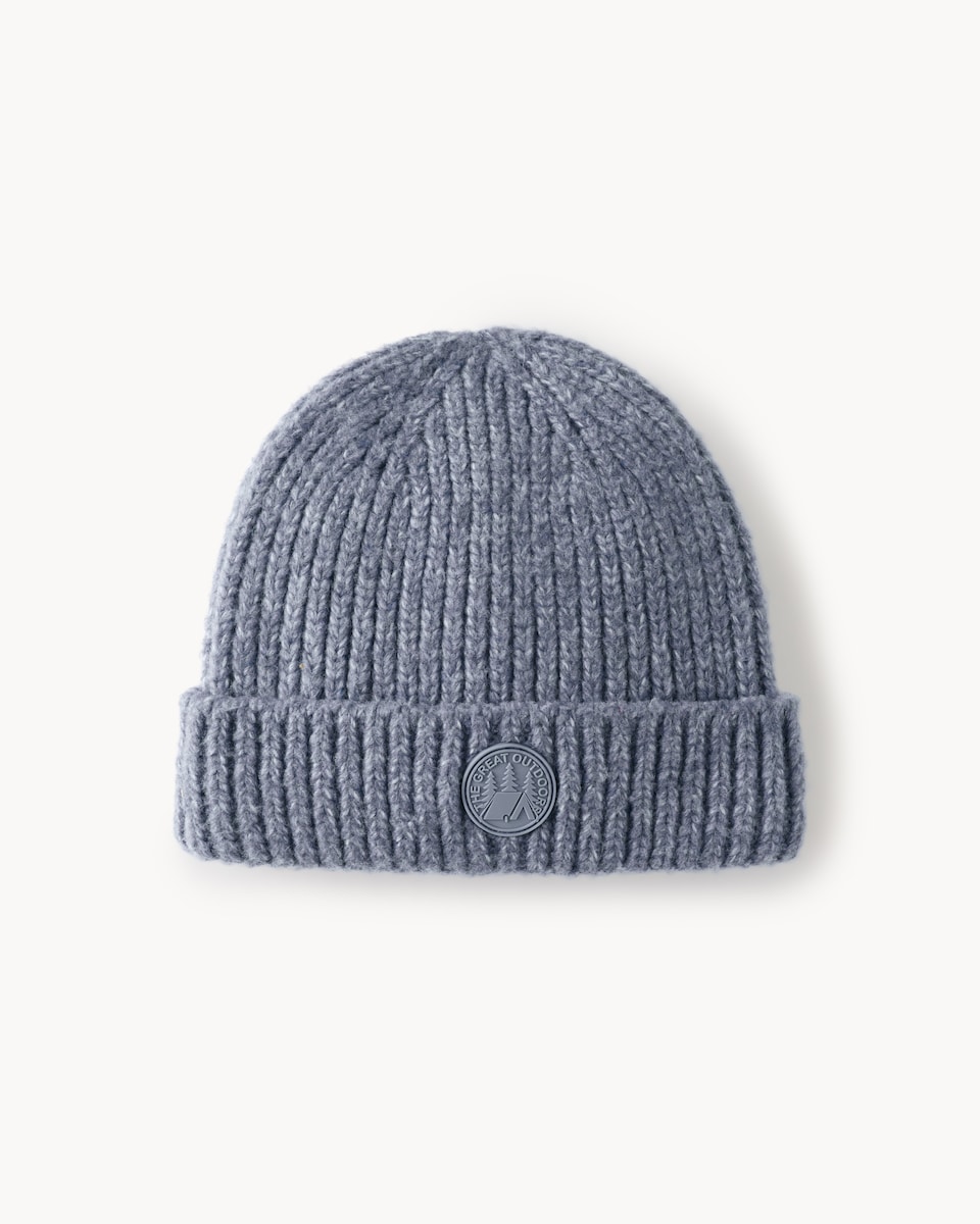 image 1 of F&F Boys Ribbed Knit Beanie in Blue