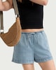 image 2 of F&F Cotton Rich Drawstring Shorts in Navy