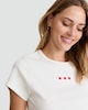 image 2 of F&F Cotton Rich Heart Embroidered Pyjama T-Shirt in White