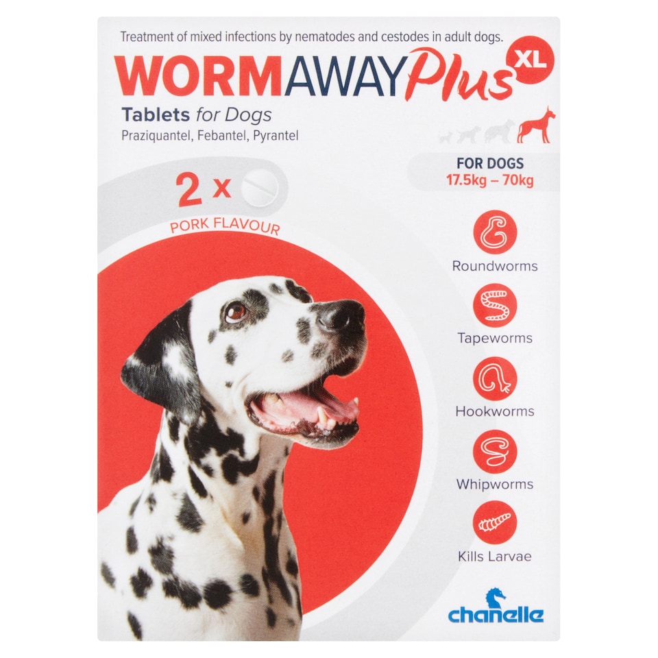 Wormaway Plus Xl Tablets For Dogs 17.5Kg-70Kg 2 Pack