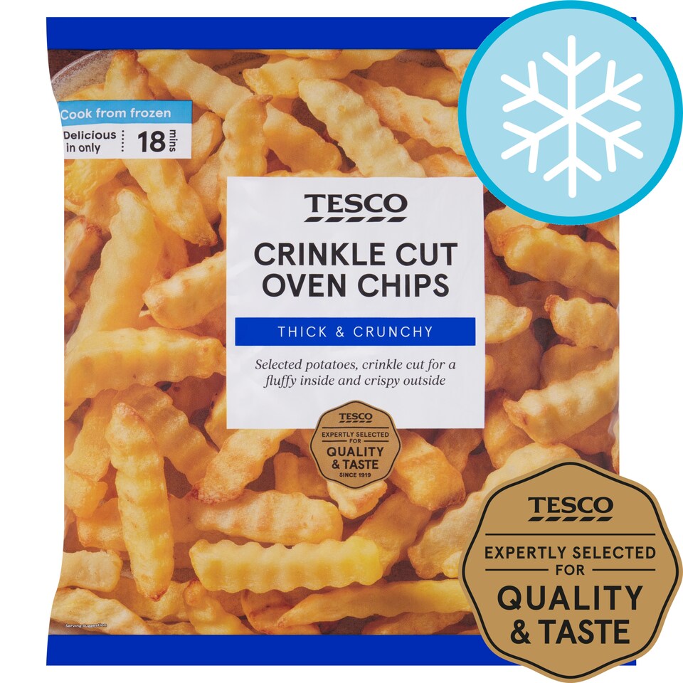 TESCO CRINKLE CUT CHIPS 1.5KG