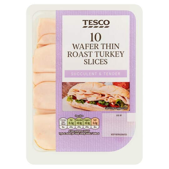 Tesco Wafer Thin Roast Turkey 125G Tesco Groceries