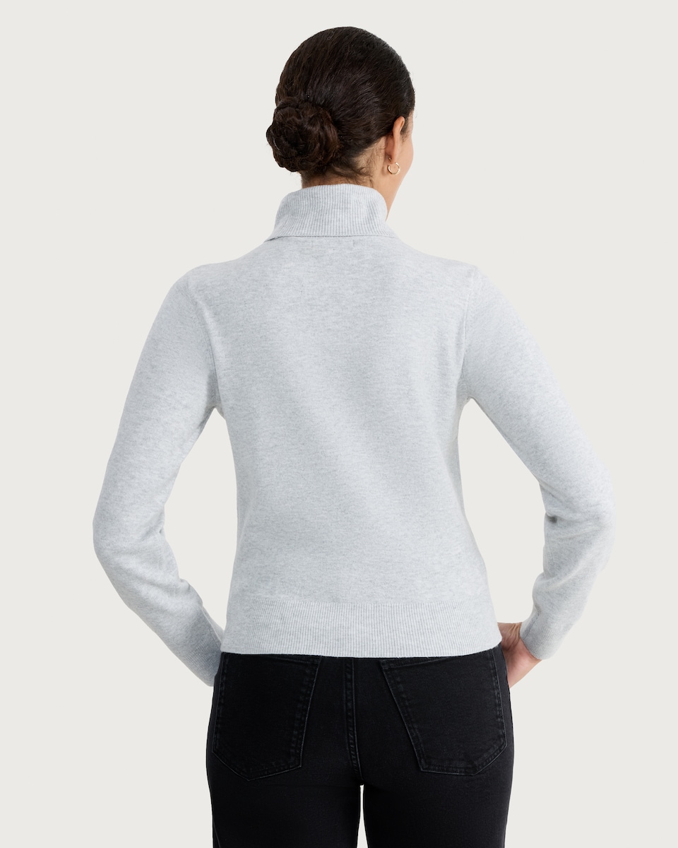 image 1 of F&F Knitted Roll Neck Jumper in Silver