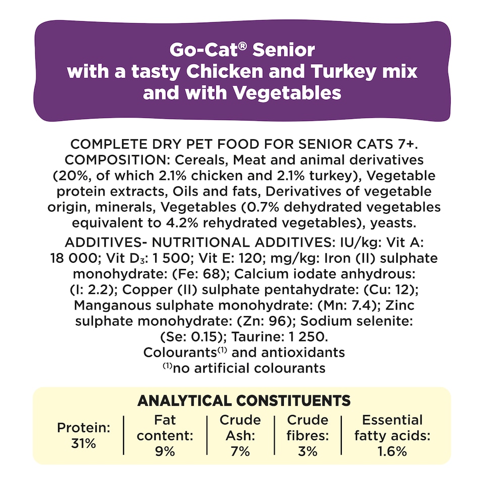 image 1 of GO-CAT Senior Chicken Dry Cat Food 2kg