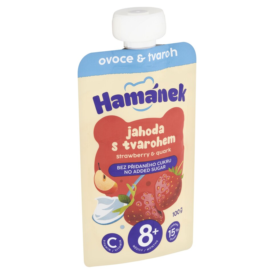 obrázok 1 z Hamánek Dojčenská výživa jahoda a jablko s tvarohom 100 g