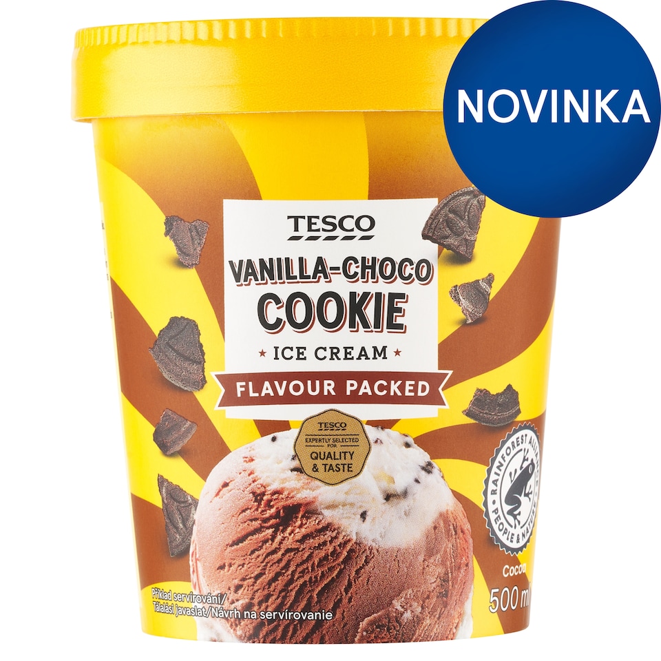 Tesco Vanilla-Choco Cookie Ice Cream 500 ml