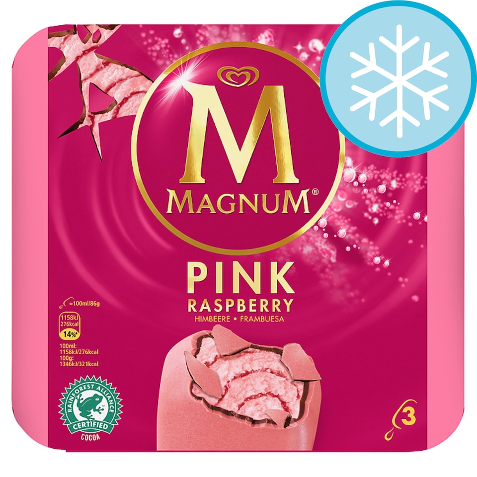 Magnum Pink Raspberry Ice Cream 3 X 100Ml