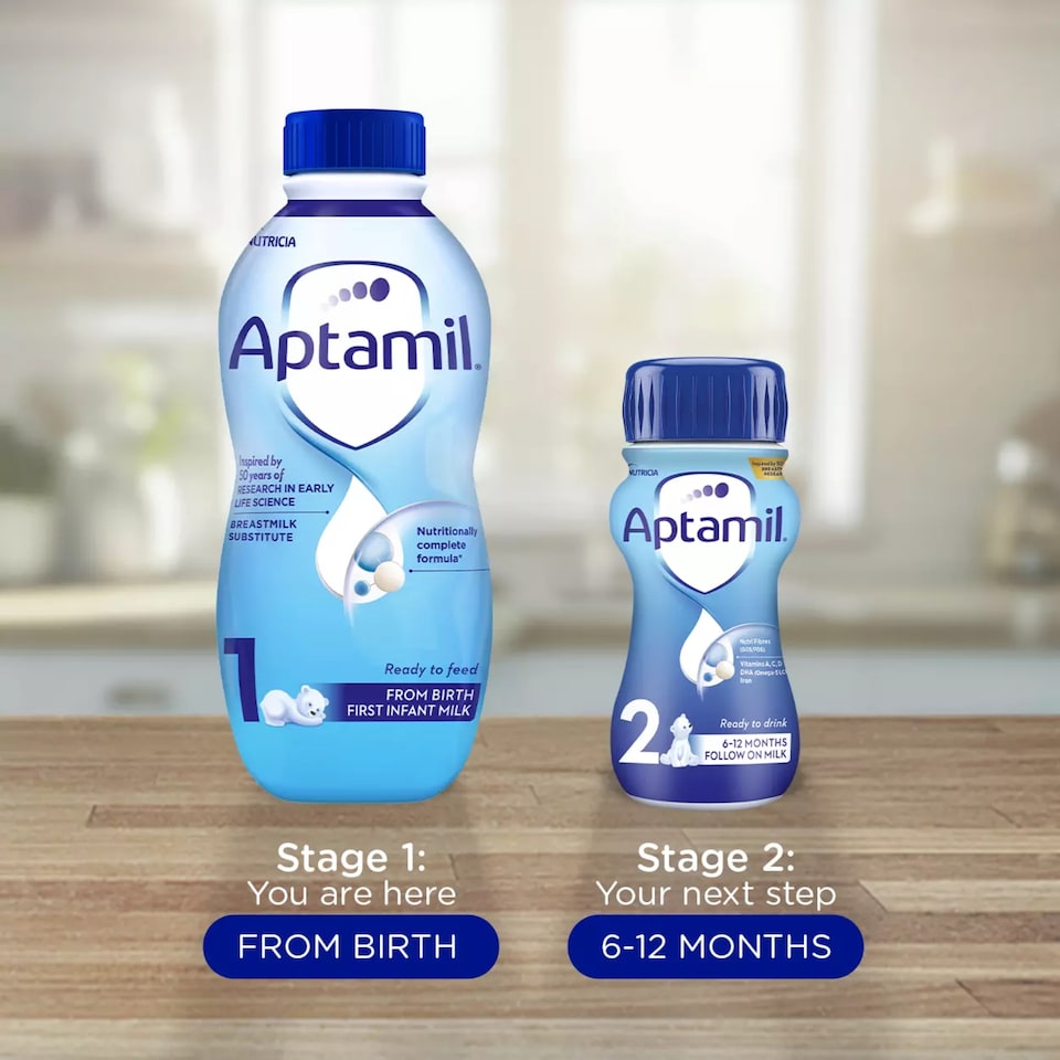 image 1 of Aptamil 1 First Infant Baby Milk Formula Liquid Ready to Feed from Birth 1L