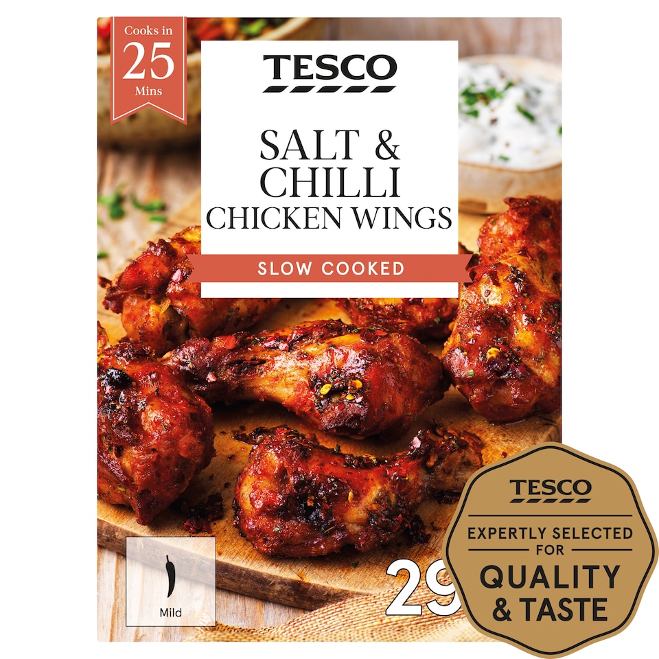 Tesco Salt & Chilli Chicken Wings 295G