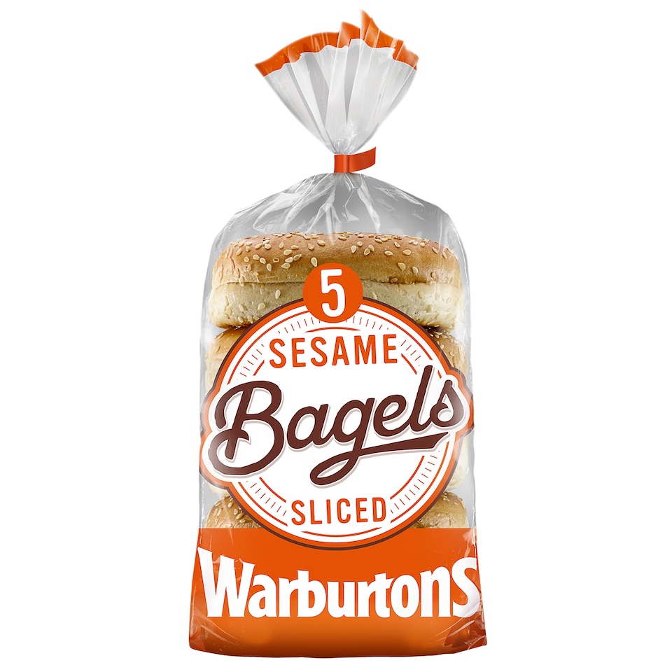 image 1 of Warburtons Soft & Sliced Sesame Bagels 5 Pack