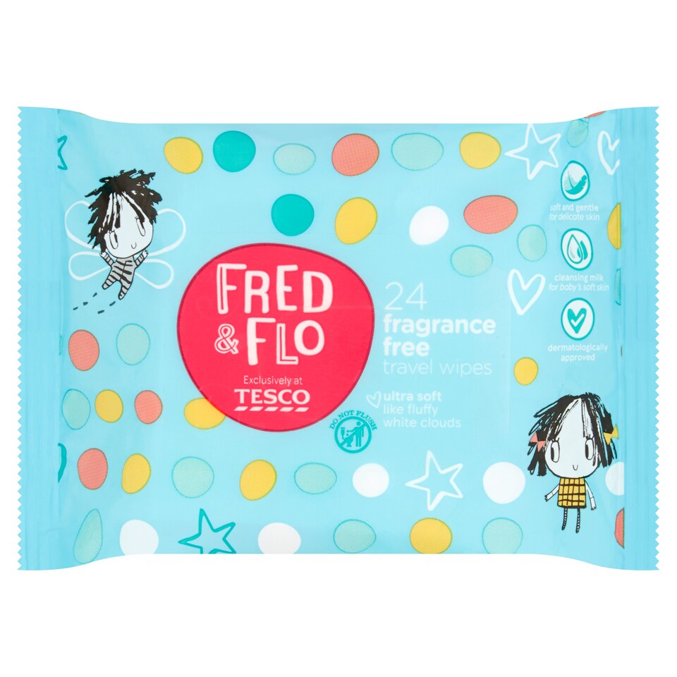 Fred And Flo 24 Fragrance Free Wipes