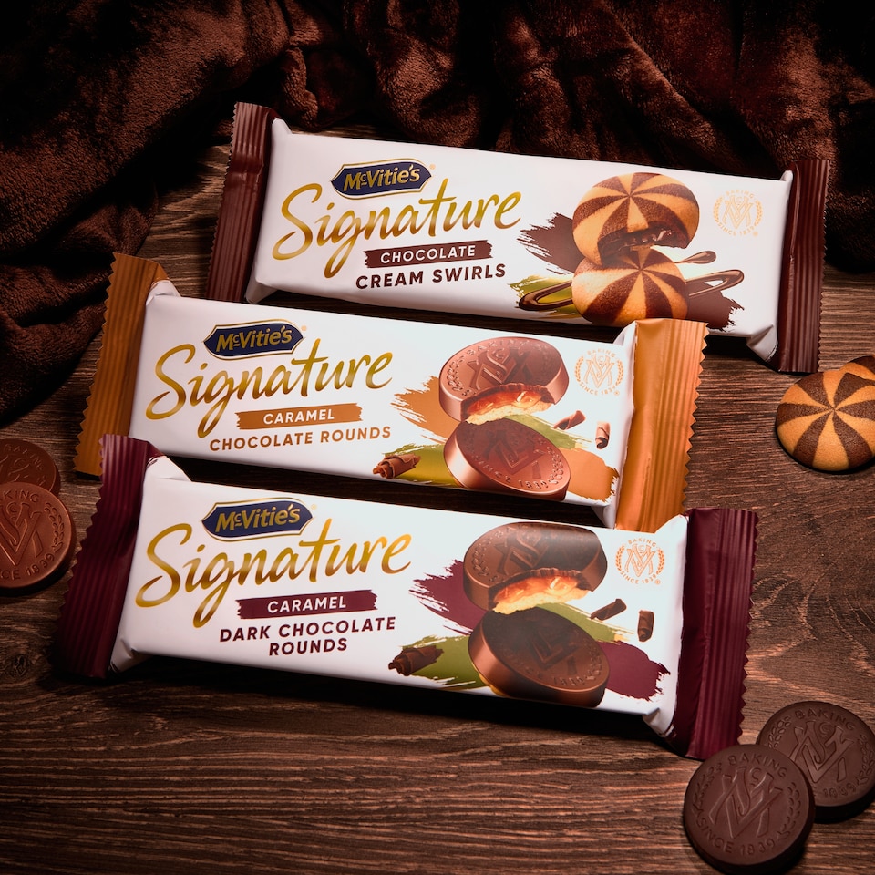 image 1 of McVitie's Signature Caramel Milk Chocolate Rounds Biscuits 109g