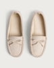 image 2 of F&F Bow Detail Moccasin Slippers in Neutral