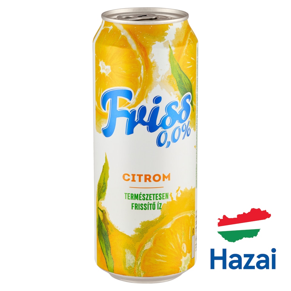 Friss 0,0% citrom ízű üdítőital és alkoholmentes malátaital keveréke 0,5 l